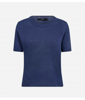 Strikket Hør T-shirt Blå