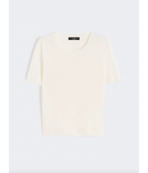 Strikket Hør T-shirt Ecru