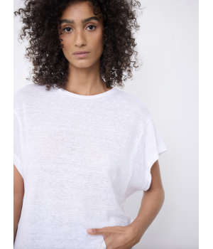 Hør T-shirt Hvid
