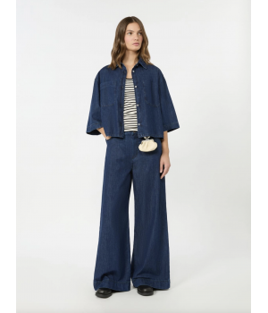 Denim wide-leg jeans