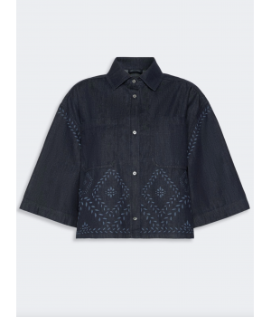 Laser behanled denim skjorte